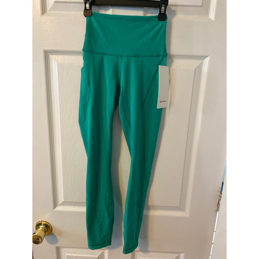 Lululemon Fast and Free High-Rise Tight 25 Nulux Teal Green Pockets Leggings